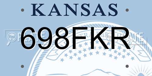 698FKR Kansas License Plate