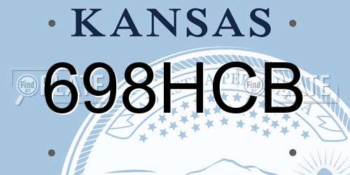 698HCB Kansas License Plate