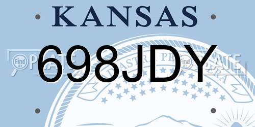 698JDY Kansas License Plate