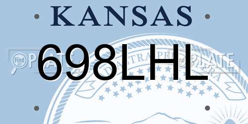 698LHL Kansas License Plate