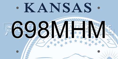 698MHM Kansas License Plate