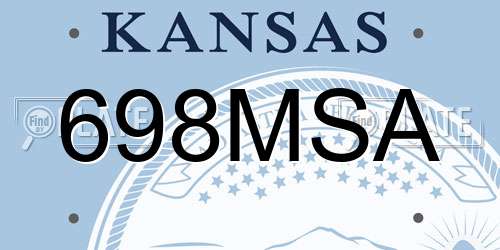 698MSA Kansas License Plate