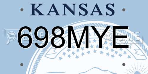 698MYE Kansas License Plate