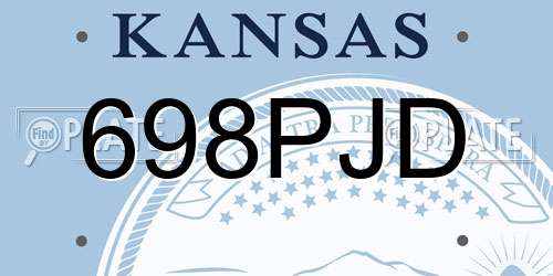 698PJD Kansas License Plate