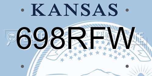 698RFW Kansas License Plate