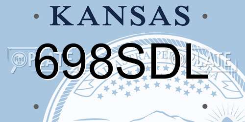698SDL Kansas License Plate