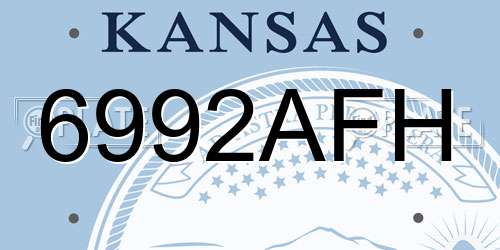 6992AFH Kansas License Plate