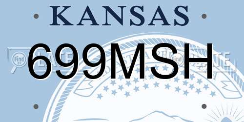 699MSH Kansas License Plate