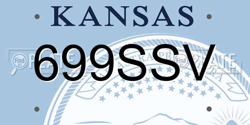 699SSV Kansas License Plate