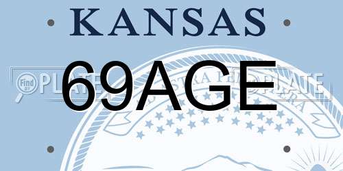 69AGE Kansas License Plate