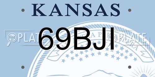 69BJI Kansas License Plate