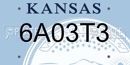 6A03T3 Kansas License Plate