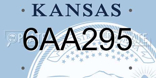 6AA295 Kansas License Plate