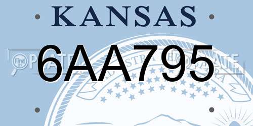 6AA795 Kansas License Plate