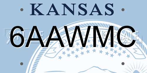 6AAWMC Kansas License Plate