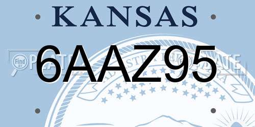 6AAZ95 Kansas License Plate