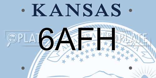 6AFH Kansas License Plate