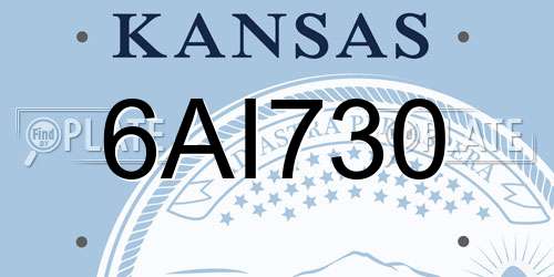 6AI730 Kansas License Plate