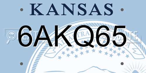 6AKQ65 Kansas License Plate