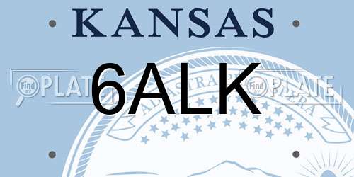 6ALK Kansas License Plate