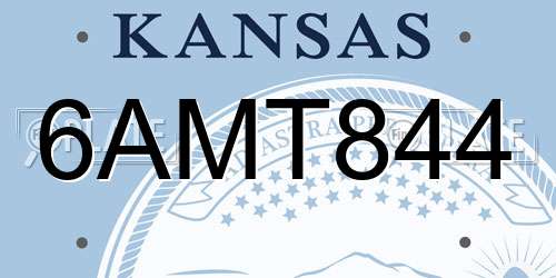 6AMT844 Kansas License Plate