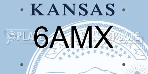 6AMX Kansas License Plate