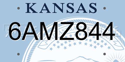 6AMZ844 Kansas License Plate