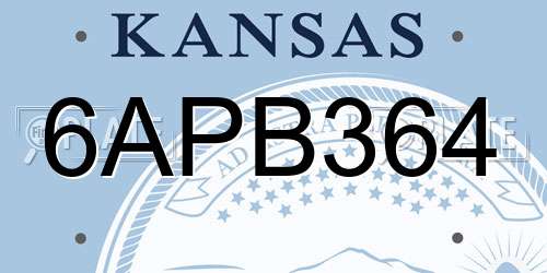 6APB364 Kansas License Plate