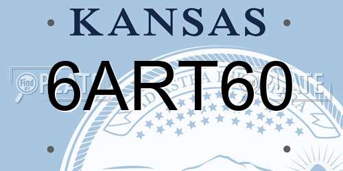 6ART60 Kansas License Plate