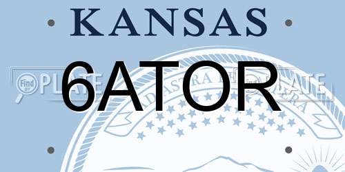 6ATOR Kansas License Plate