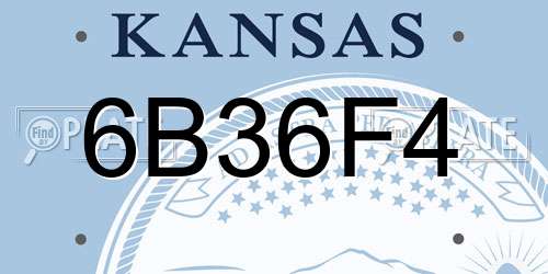 6B36F4 Kansas License Plate
