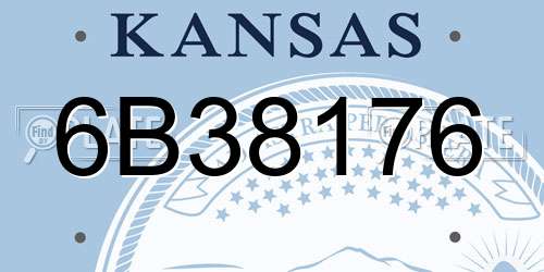 6B38176 Kansas License Plate