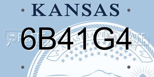 6B41G4 Kansas License Plate