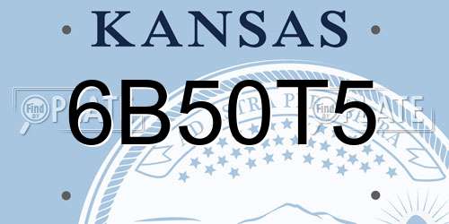 6B50T5 Kansas License Plate