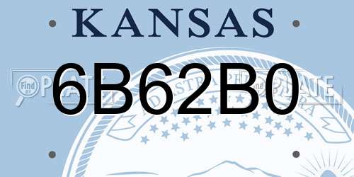6B62B0 Kansas License Plate