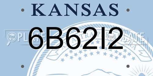 6B62I2 Kansas License Plate