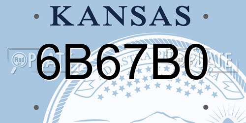 6B67B0 Kansas License Plate