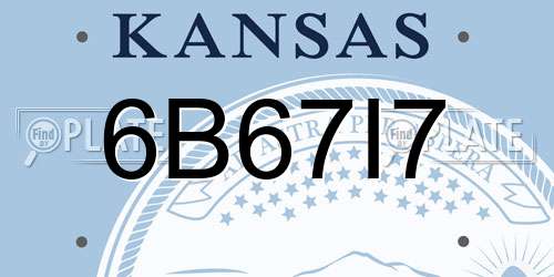 6B67I7 Kansas License Plate