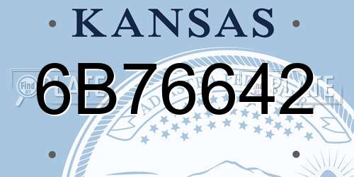 6B76642 Kansas License Plate