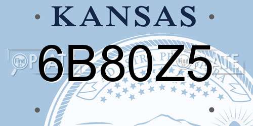 6B80Z5 Kansas License Plate