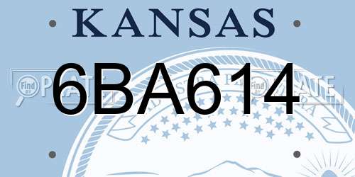 6BA614 Kansas License Plate