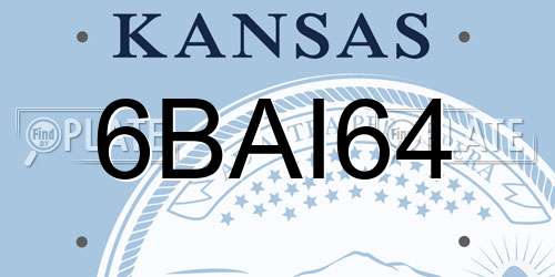 6BAI64 Kansas License Plate