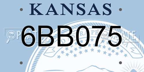 6BB075 Kansas License Plate