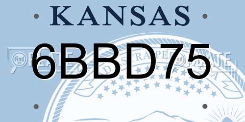 6BBD75 Kansas License Plate