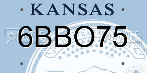 6BBO75 Kansas License Plate
