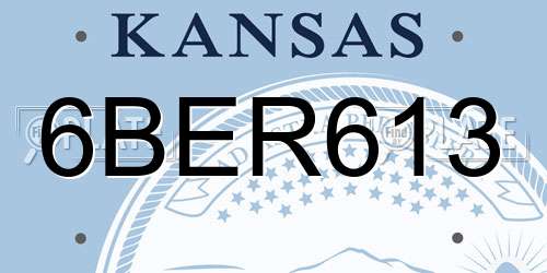 6BER613 Kansas License Plate