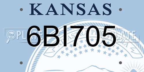 6BI705 Kansas License Plate