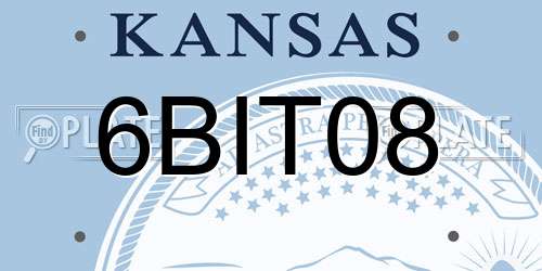 6BIT08 Kansas License Plate