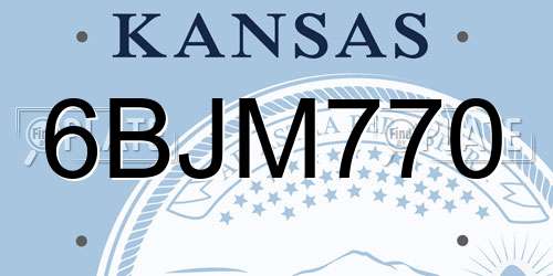 6BJM770 Kansas License Plate