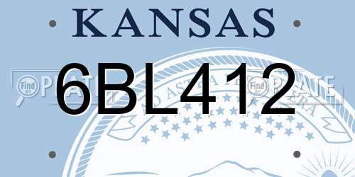 6BL412 Kansas License Plate